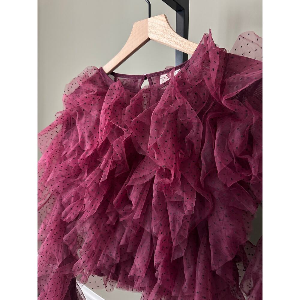 Anthropologie Dolan Left Coast Mesh Ruffle Top XS / 4 NWT - Picture 3 of 6